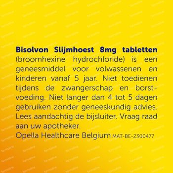Bisolvon® Slijmhoest 8 mg Tabletten 50 tabletten