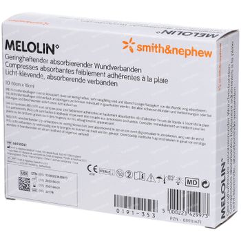 Melolin Stérile Compresse 10 x 10cm 66030261 10 compresses