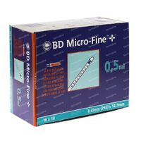 Image of BD Microfine+ Insuline Spuit 0.5ml 29g 12.7mm 100 stuks 