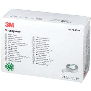 3M Micropore Medische Hechtpleister 1,25cmx9,14m 24 pleisters