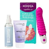 Moqqa by Amorelie G-Spot Vibrator + Amorelie Care 2-in-1 Toy Cleaner & Intimate Care + Intensieve Gel Voor Haar 1 set