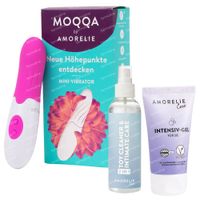 Moqqa by Amorelie Mini Vibrator + Amorelie Care 2-in-1 Toy Cleaner & Intimate Care + Intensieve Gel Voor Haar 1 set