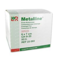 Metalline Compresse Drainage Stérile 6 x 7cm 23093 50 st