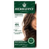 Herbatint 4N Châtain – Coloration Permanente Végane 100 % Bio – aux 8 Extraits de Plantes 150 ml