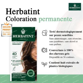 Herbatint Colorant Cheveux Permanente Chatain Dorée 4D 1 pièce
