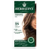 Herbatint 5N Lichtkastanje – 100% Biologische, Permanente Vegan Haarkleuring – met 8 Plantenextracten 150 ml