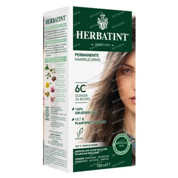 Herbatint Permanente Haarkleuring 6C Donker As Blond 150 ml crème coloration