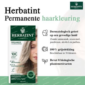 Herbatint Permanente Haarkleurin 10C Zweeds Blond 150 ml kleurcrème