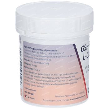 DeBa Pharma L-Glutathion Capsules Réduits  150mg 60 capsules