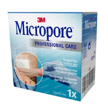 3M Micropore Surgical Tape 2,5cm x 5m 1530/2B 1 pleister