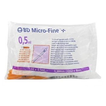 BD Microfine+ Insuline Spuit 0.5ml 30g 8mm 10 st