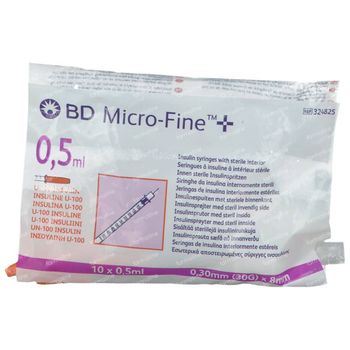 BD Microfine+ Insuline Spuit 0.5ml 30g 8mm 10 st