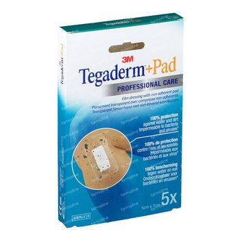 3M Tegaderm + Pad Pansement Transparant Avec Compresse Absorbante 5cmx7cm 5 pièces