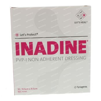 Inadine PVP 9,5cm x 9,5cm 10 st