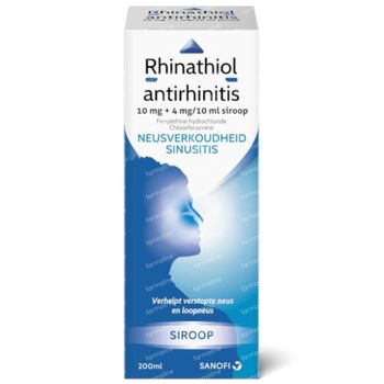 Rhinathiol Antirhinitis 10mg+4mg/10ml - Verkoudheid 200 ml siroop