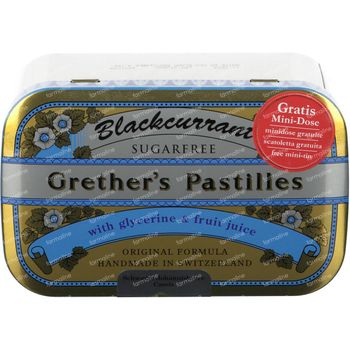 Grethers Pastilles Blackcurrant Sans Sucre 440 g
