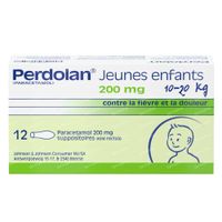 Perdolan® Jeune Enfant 200mg - Pour le Traitement Symptomatique de la Fièvre et de la Douleur 12 suppositoires