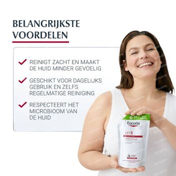 Eucerin pH5 Waslotion Navulling Gezicht en Lichaam Droge en Gevoelige Huid 400 ml