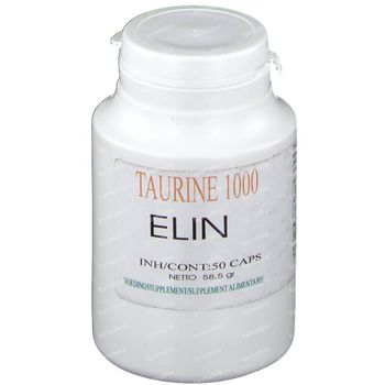 Taurine Elin 1000Mg 50 capsules
