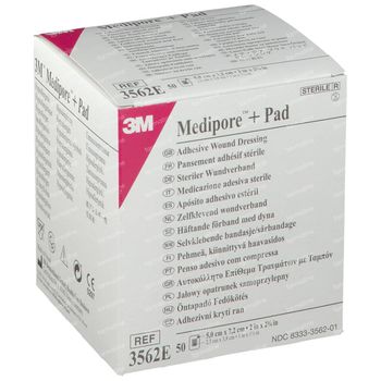 3M Medipore + Pansement Stérile avec Compresse Absorbante 5cmx7,2cm 50 st