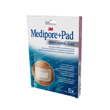 3M Medipore + Pad Surgical Tape Met Absorberend Kompres 10cm X 10cm 3566EP 5 st