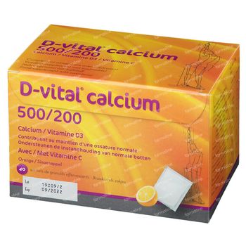 D-Vital Calcium 500/200 Orange Calcium 40 sachets