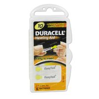Duracell Easy Tab Hoorbatterij Da10 Geel 6 batterijen