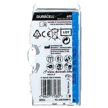 Duracell Easy Tab Hoorbatterij Da675 Blauw 6 st