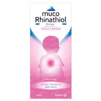 Muco Rhinathiol 2% Sirop Enfans Sans Sucre Toux Grasse 200 ml sirop