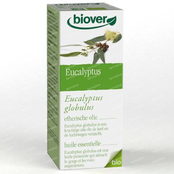 Biover Huile Essentielle Eucalyptus Commun – Voies Respiratoires – Huile Essentielle 100 % Bio 50 ml