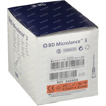 BD Microlance 3 Aiguilles 25G 1 RB 0,5x25 Mm 100 st