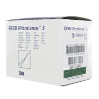 BD Microlance 3 Épingle 21G 5/8 RB 0.8x16 mm Vert 100 pièces