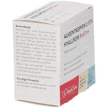 RedCare Oogdruppels 0,15% Hyaluron 30x0,35 ml ampoules