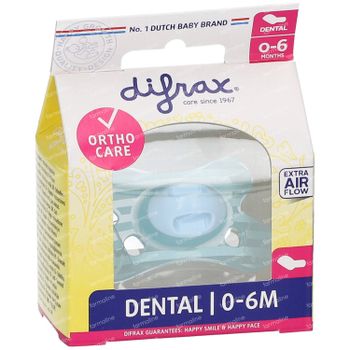 Difrax Sucette Dental 0-6 Moins 1 tétine