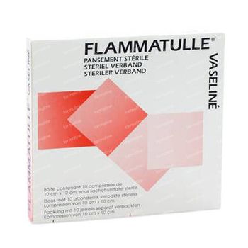 Flammatulle Vaseline Compresse 10x10cm 10 st