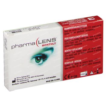 PharmaLens Lentilles (mois) (Dioptrie -1.00) 3 lentilles