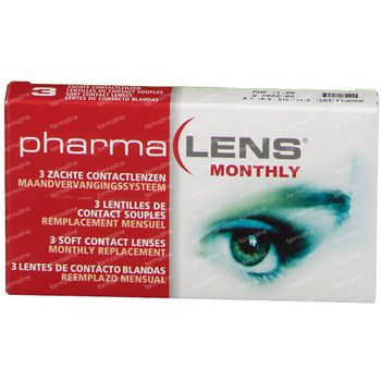 PharmaLens Lentilles (mois) (Dioptrie -1.00) 3 lentilles