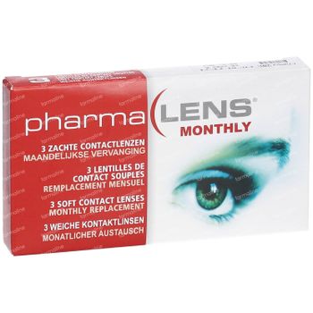 PharmaLens Lentilles (mois) (Dioptrie -2.00) 3 lentilles
