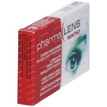 PharmaLens Lentilles (mois) (Dioptrie -3.75) 3 lentilles