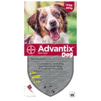 Advantix 250/1250 Spot-On Oplossing Hond 10<25kg 4x2,5 ml