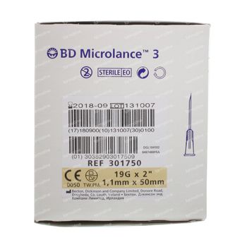 BD Microlance 3 Aiguille19g 1.1mm x 50mm Crème 100 st