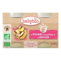 Babybio Ecuadoriaanse Banaan en Appel – 100% Biologische Babyvoeding – Vruchtenmoes – Vanaf 4 Maanden 2x130 g