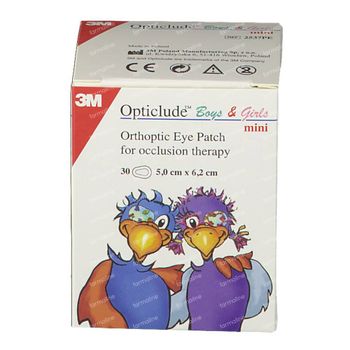 3M Opticlude Compresse Occulaire Boys & Girls Mini 5cm X 6cm 2537PE 30 st