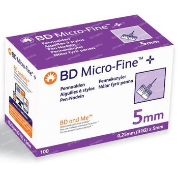 BD Microfine+ 5 mm Pennaald 0,25mm – 31G 100 st