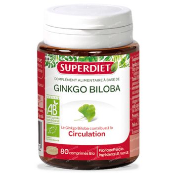 Superdiet Ginkgo Biloba Bio 80 comprimés
