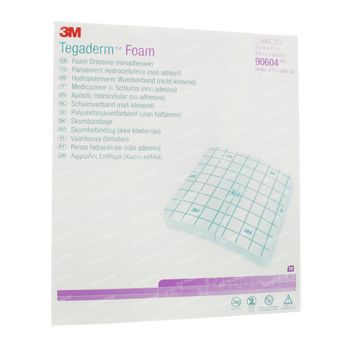 3M Tegaderm Foam Pansement Hydrocellulaire Non-adhésif fenêtré 8,9cm X 8,9cm 90604  10 st
