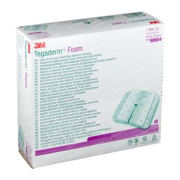 3M Tegaderm Foam Niet Klevend Schuimverband Met Venster 8,9cm X 8,9cm 90604  10 st