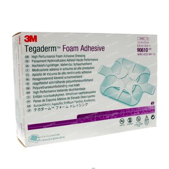 3M Tegaderm Foam Pansement Hydrocellulaire Adhésif Carré 8,8cm X 8,8cm 90610 10 st
