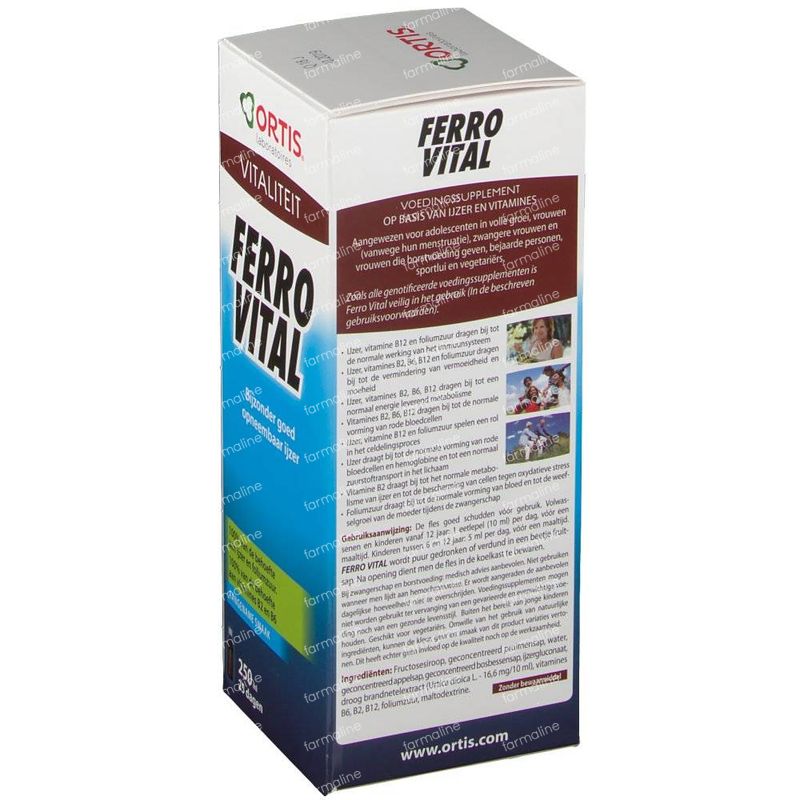 Ortis Ferro Vital 250 Ml Commander Ici En Ligne Farmaline Be