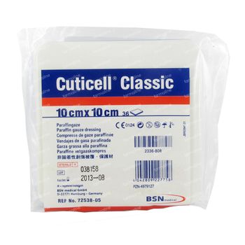 Cuticell® Classic Compresse de Gaze Paraffinée 10 x 10cm 72538-02 36 pièces